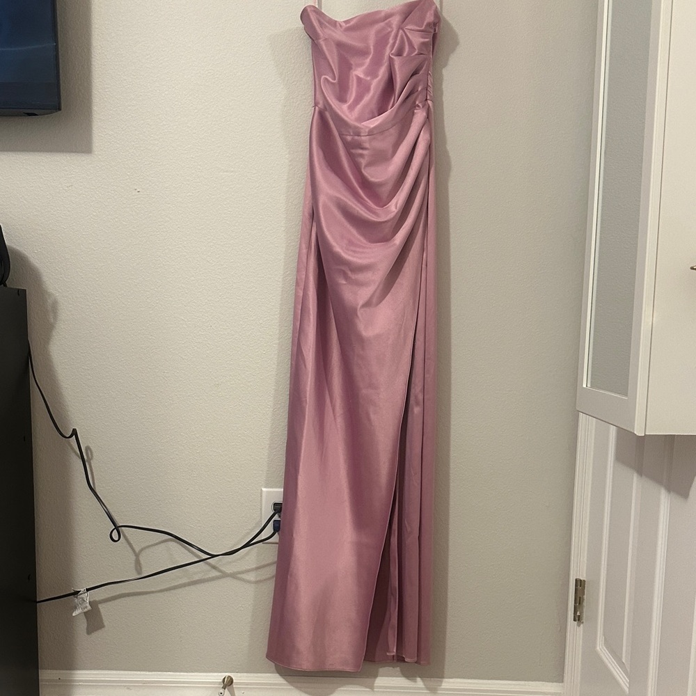 BHLDN Strapless Gown in Soft Pink/Purple